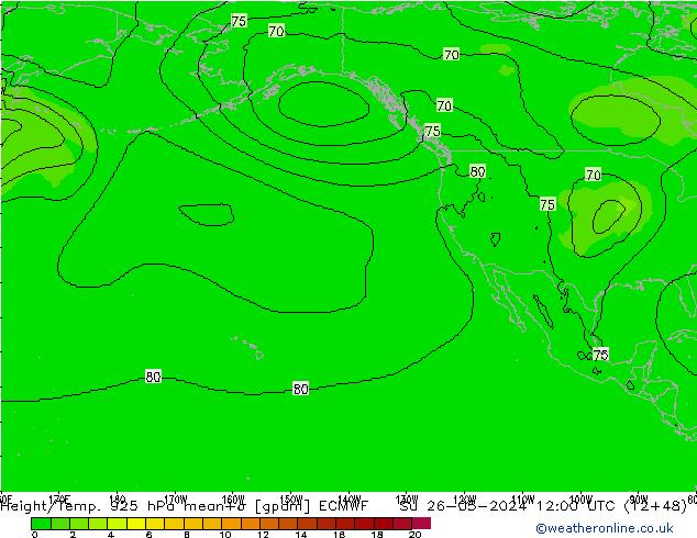 Height/Temp. 925 hPa ECMWF Su 26.05.2024 12 UTC