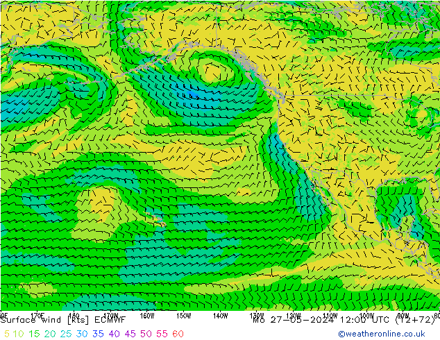 Surface wind ECMWF Mo 27.05.2024 12 UTC