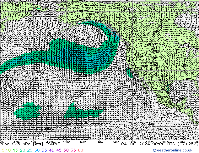 Wind 925 hPa ECMWF Út 04.06.2024 00 UTC