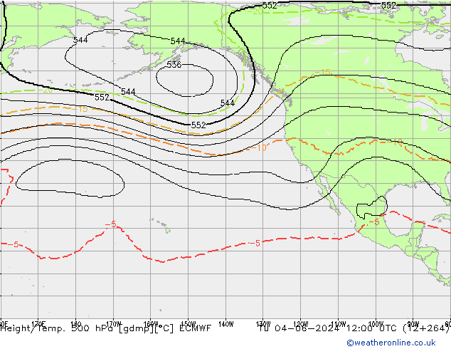 Height/Temp. 500 hPa ECMWF  04.06.2024 12 UTC