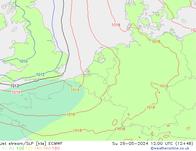 Polarjet/Bodendruck ECMWF So 26.05.2024 12 UTC
