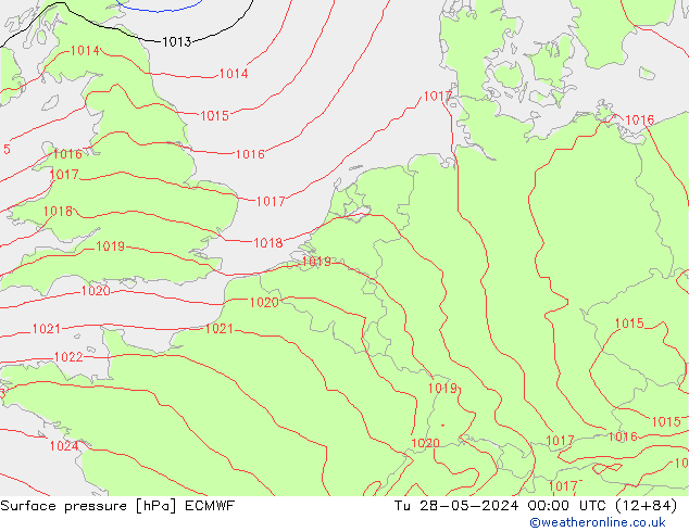 Atmosférický tlak ECMWF Út 28.05.2024 00 UTC