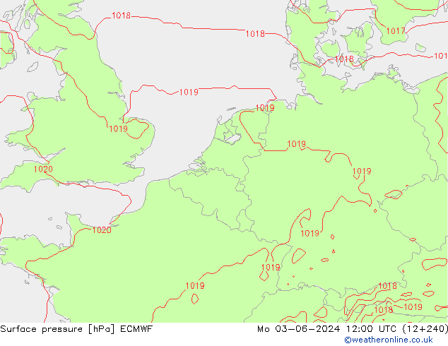 приземное давление ECMWF пн 03.06.2024 12 UTC