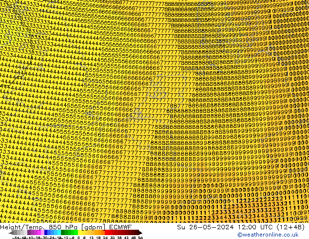 Height/Temp. 850 гПа ECMWF Вс 26.05.2024 12 UTC