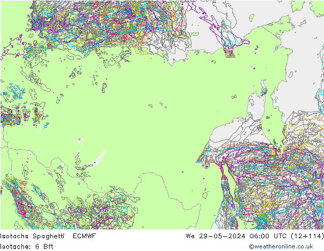 Isotachs Spaghetti ECMWF  29.05.2024 06 UTC