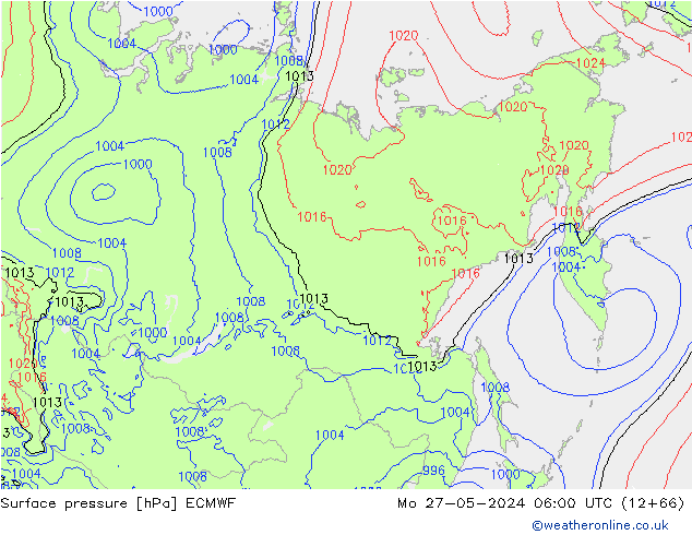 Surface pressure ECMWF Mo 27.05.2024 06 UTC