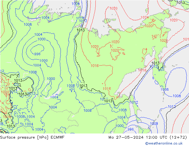 Yer basıncı ECMWF Pzt 27.05.2024 12 UTC