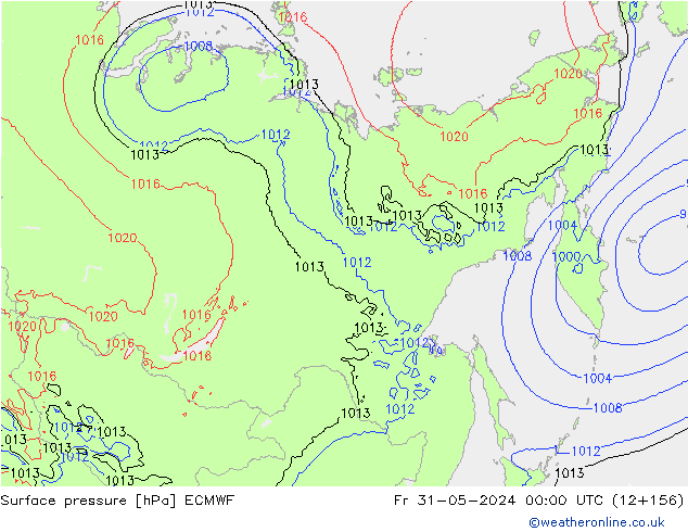 ciśnienie ECMWF pt. 31.05.2024 00 UTC