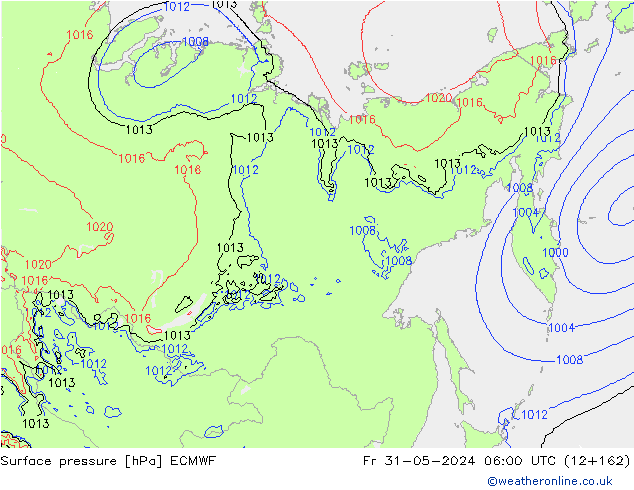 Surface pressure ECMWF Fr 31.05.2024 06 UTC