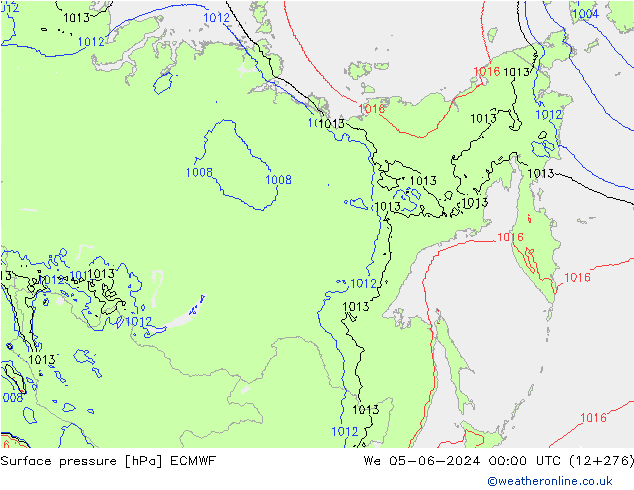 Luchtdruk (Grond) ECMWF wo 05.06.2024 00 UTC