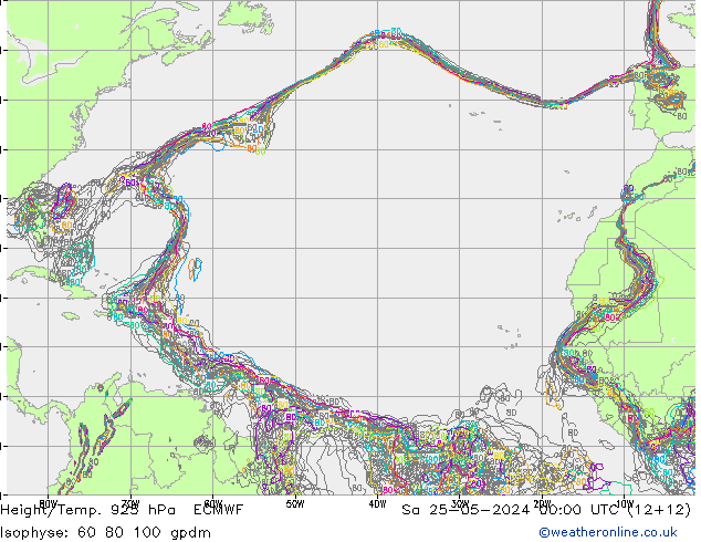 Height/Temp. 925 hPa ECMWF Sa 25.05.2024 00 UTC