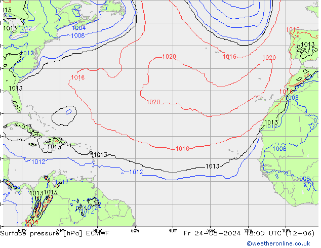 Luchtdruk (Grond) ECMWF vr 24.05.2024 18 UTC