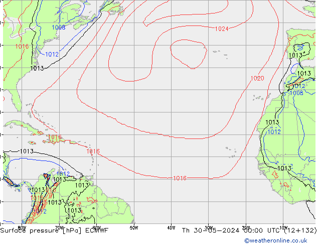 Surface pressure ECMWF Th 30.05.2024 00 UTC