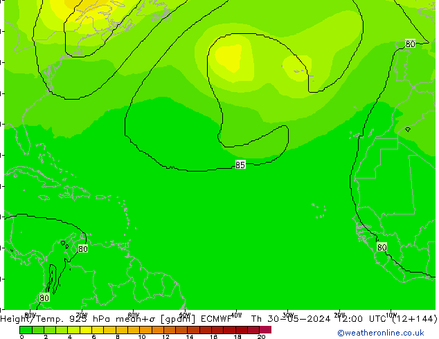 Height/Temp. 925 hPa ECMWF Th 30.05.2024 12 UTC