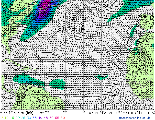 Wind 925 hPa ECMWF St 29.05.2024 00 UTC