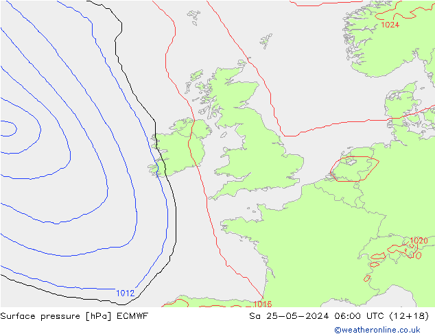 pression de l'air ECMWF sam 25.05.2024 06 UTC