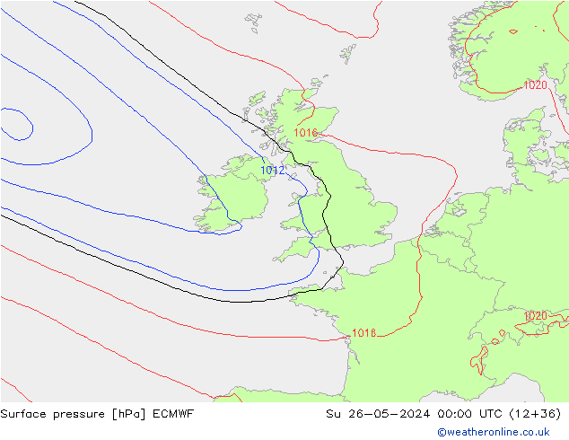 pression de l'air ECMWF dim 26.05.2024 00 UTC