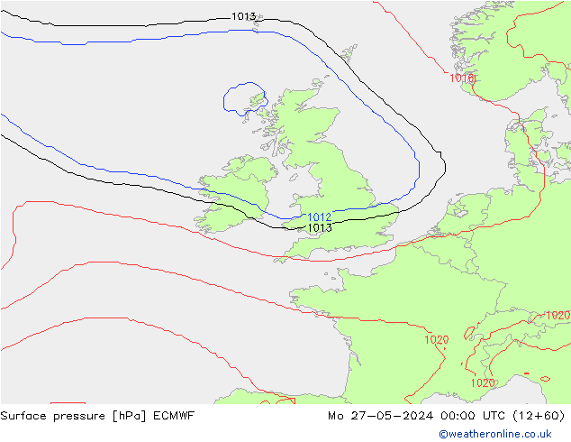 ciśnienie ECMWF pon. 27.05.2024 00 UTC