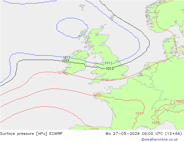 pression de l'air ECMWF lun 27.05.2024 06 UTC