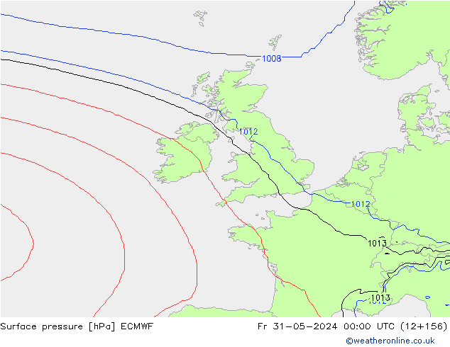 Surface pressure ECMWF Fr 31.05.2024 00 UTC