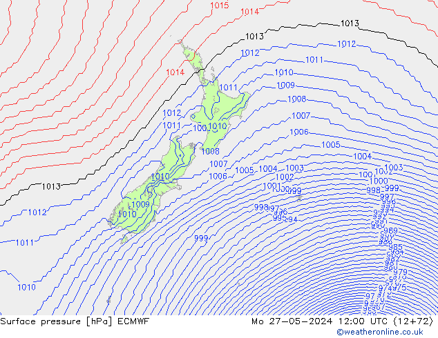 Surface pressure ECMWF Mo 27.05.2024 12 UTC