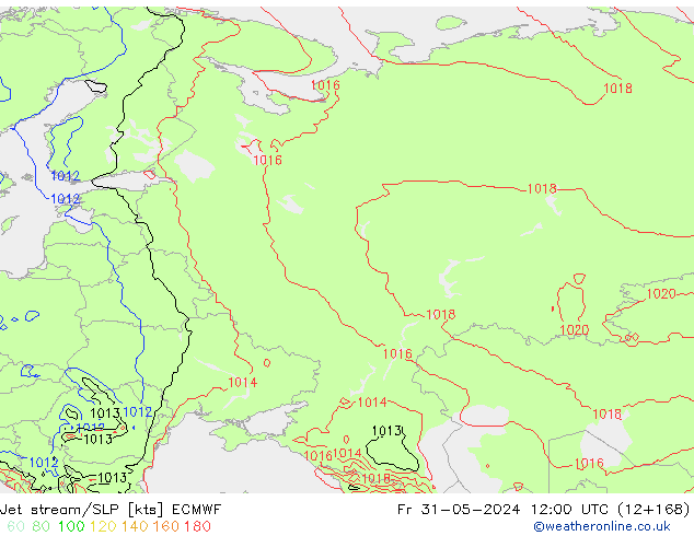 джет/приземное давление ECMWF пт 31.05.2024 12 UTC