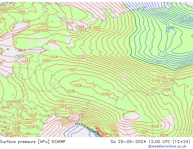 приземное давление ECMWF сб 25.05.2024 12 UTC