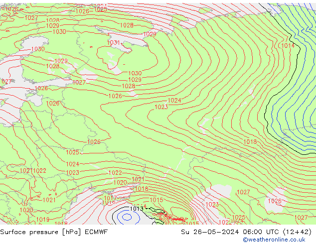 ciśnienie ECMWF nie. 26.05.2024 06 UTC