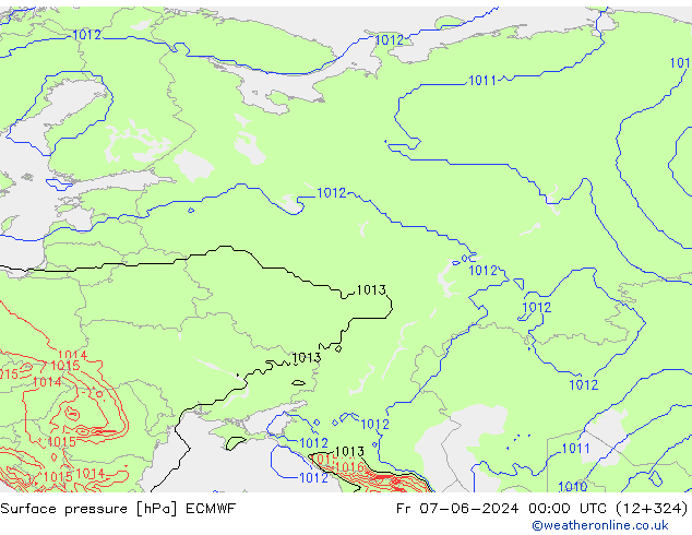 Surface pressure ECMWF Fr 07.06.2024 00 UTC