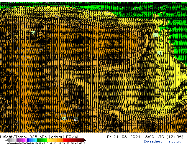 Géop./Temp. 925 hPa ECMWF ven 24.05.2024 18 UTC