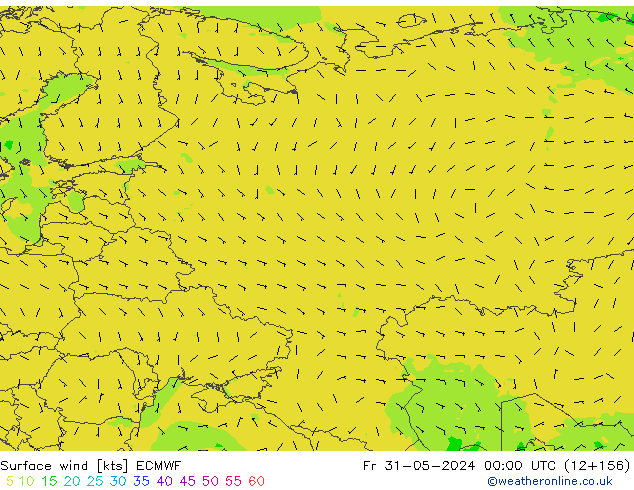 Wind 10 m ECMWF vr 31.05.2024 00 UTC