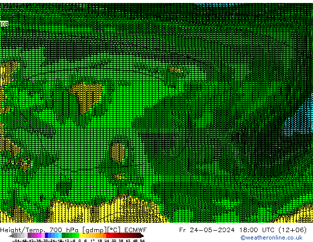 Géop./Temp. 700 hPa ECMWF ven 24.05.2024 18 UTC