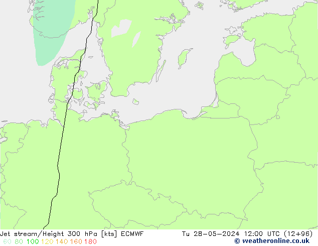 Jet stream/Height 300 hPa ECMWF Tu 28.05.2024 12 UTC