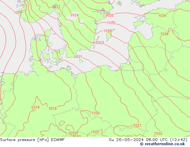 ciśnienie ECMWF nie. 26.05.2024 06 UTC