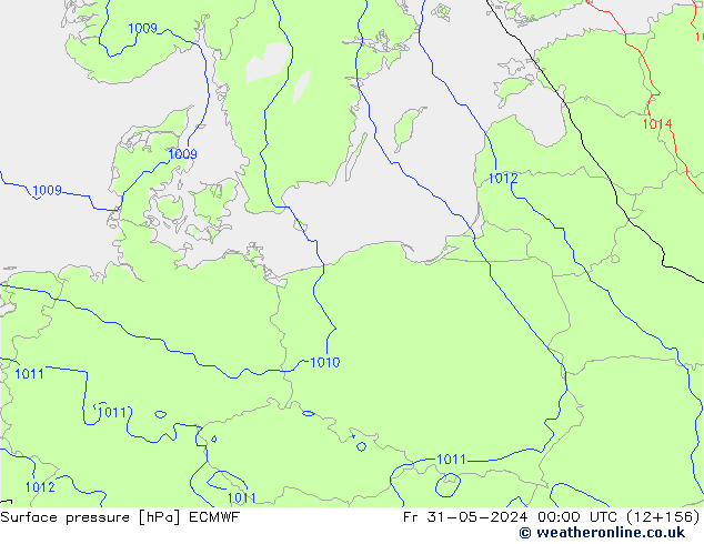 Surface pressure ECMWF Fr 31.05.2024 00 UTC