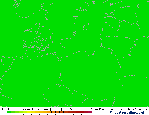 RH 700 hPa Spread ECMWF Dom 26.05.2024 00 UTC