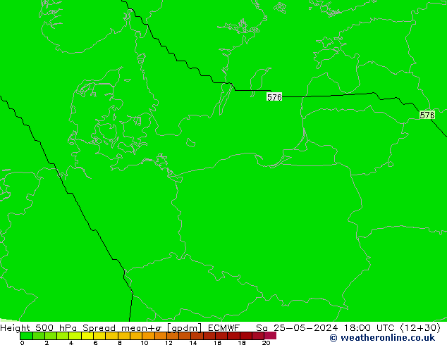 Height 500 hPa Spread ECMWF Sa 25.05.2024 18 UTC