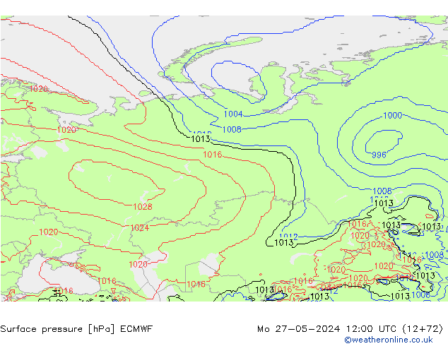 ciśnienie ECMWF pon. 27.05.2024 12 UTC