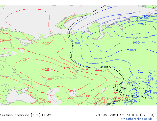 Yer basıncı ECMWF Sa 28.05.2024 06 UTC