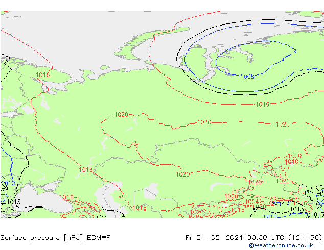 pressão do solo ECMWF Sex 31.05.2024 00 UTC