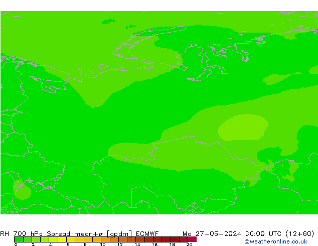 RH 700 hPa Spread ECMWF Mo 27.05.2024 00 UTC