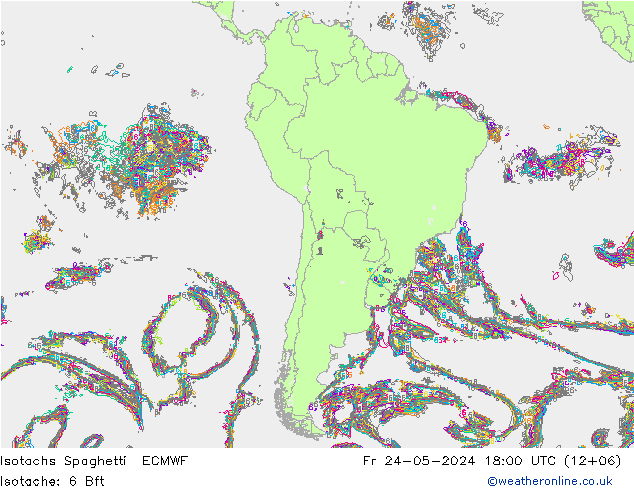 Isotaca Spaghetti ECMWF vie 24.05.2024 18 UTC