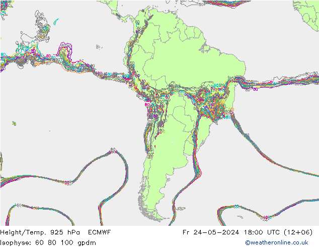 Geop./Temp. 925 hPa ECMWF vie 24.05.2024 18 UTC