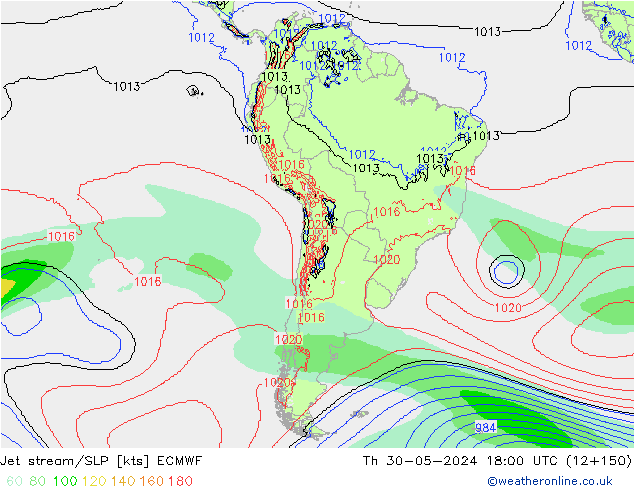 Straalstroom/SLP ECMWF do 30.05.2024 18 UTC