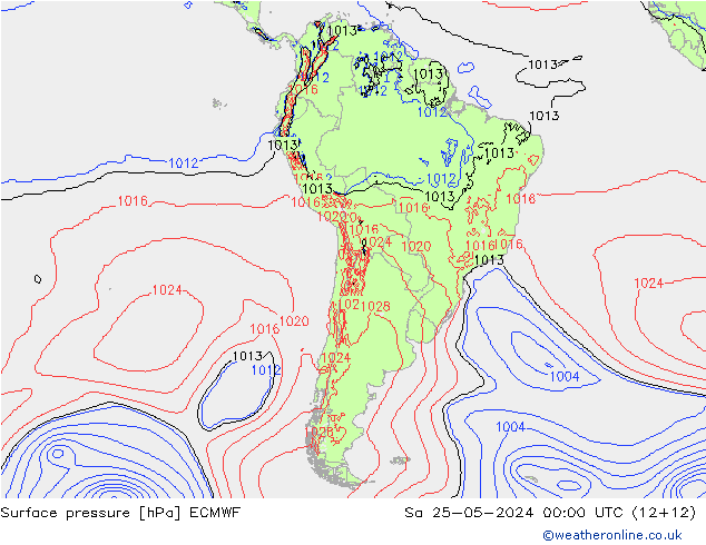 pression de l'air ECMWF sam 25.05.2024 00 UTC