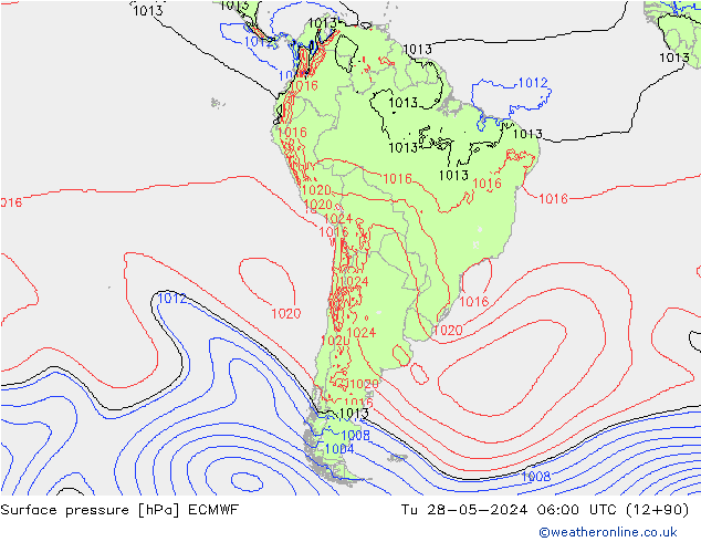 Pressione al suolo ECMWF mar 28.05.2024 06 UTC