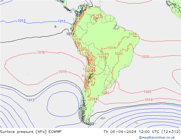 Yer basıncı ECMWF Per 06.06.2024 12 UTC