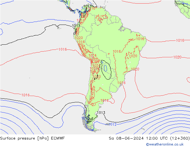 pression de l'air ECMWF sam 08.06.2024 12 UTC