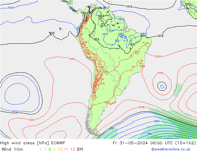 Izotacha ECMWF pt. 31.05.2024 06 UTC