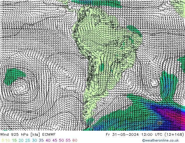 Viento 925 hPa ECMWF vie 31.05.2024 12 UTC